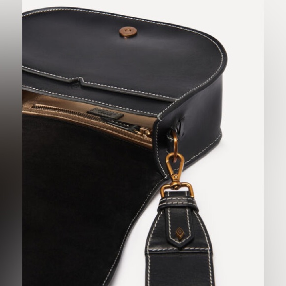 ba&sh Leather Linen Teddy Crossbody Bag - Picture 3 of 13